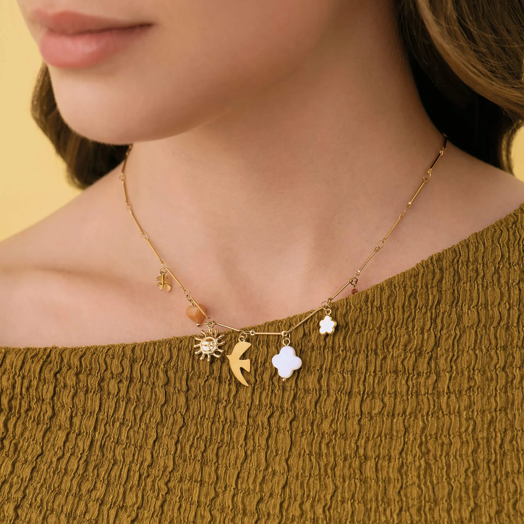 Femme Luzaka Colliers<Collier Samoa acier doré or