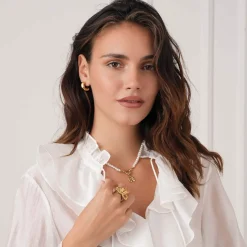 Femme Luzaka Colliers|Luzacharms<Collier Tahoré Perles nacre acier doré or