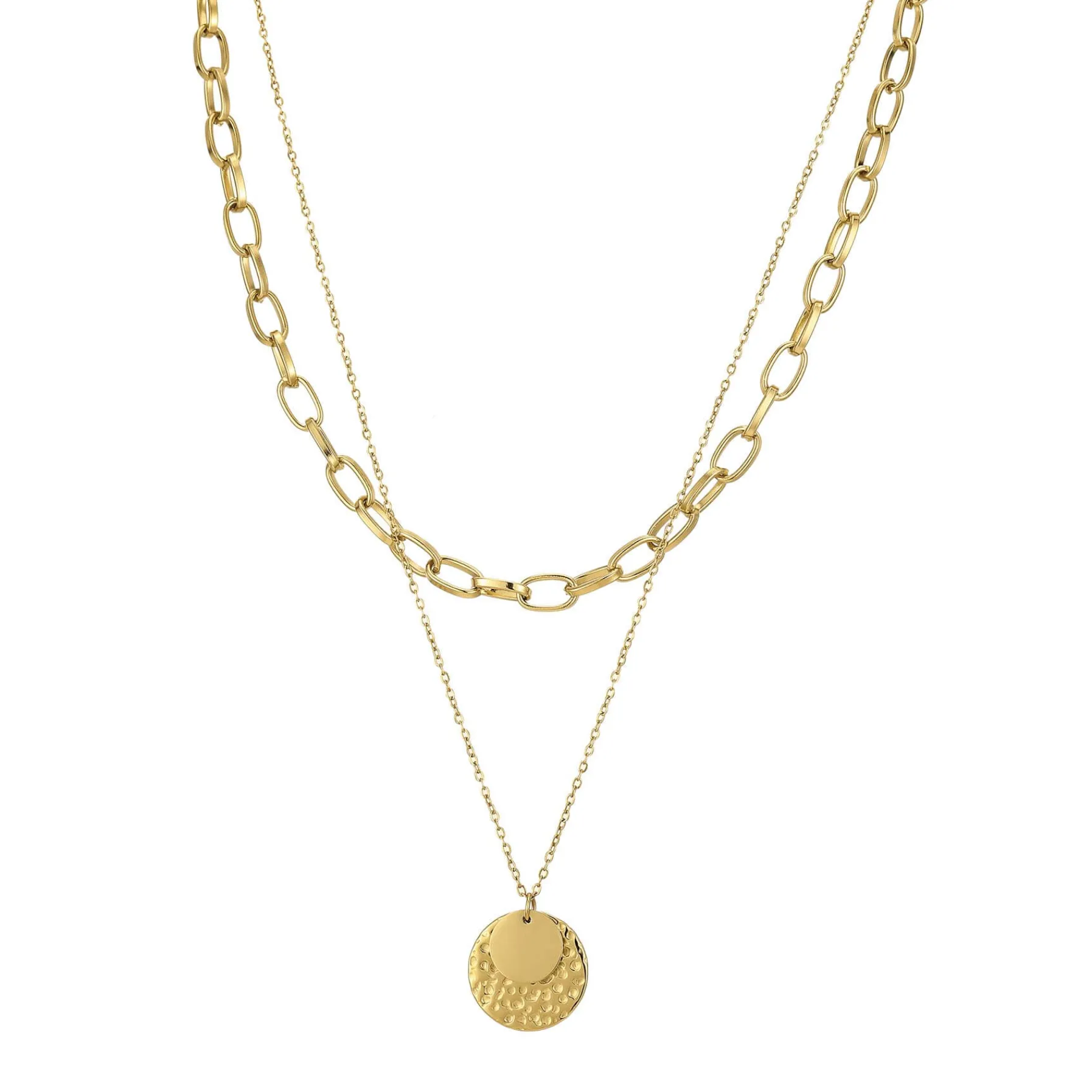 Femme Luzaka Colliers<Collier Tania double rangs acier doré or