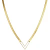 Femme Luzaka Colliers<Collier V blanc à maille plate