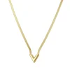 Femme Luzaka Colliers<Collier V Maille plate acier doré or