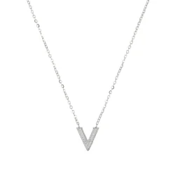 Femme Luzaka Colliers<Collier V zircons Argent 925 rhodié