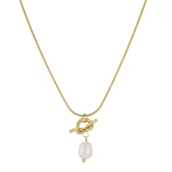 Femme Luzaka Colliers<Collier Valéria acier doré or et nacre