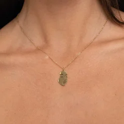 Femme Luzaka Colliers<Collier Visage acier doré or