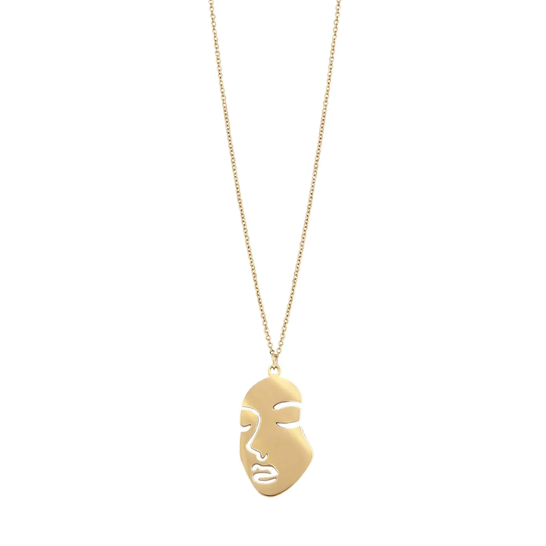 Femme Luzaka Colliers<Collier Visage acier doré or