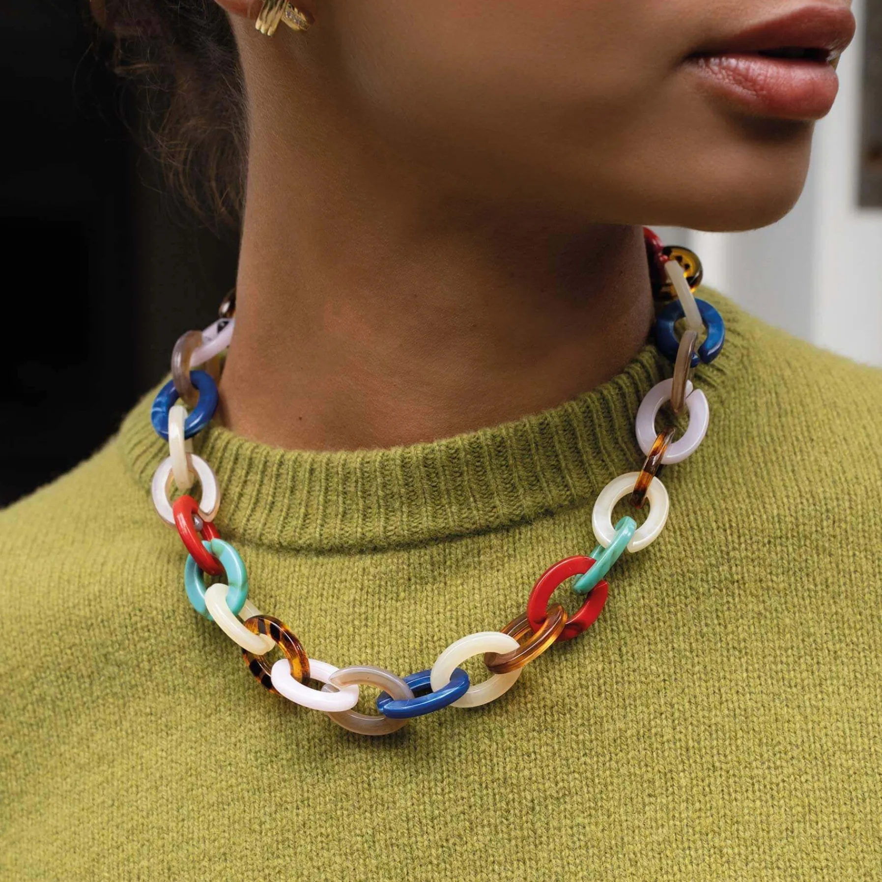 Femme Luzaka Colliers<Collier Yako maillons multicolores