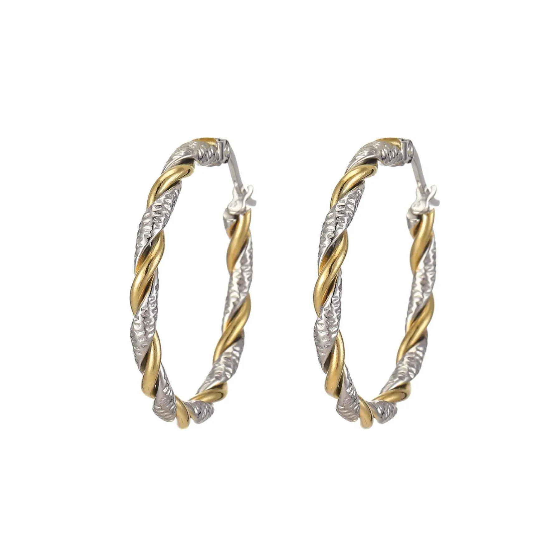 Femme Luzaka Boucles<Créoles Andréa acier argenté et doré or
