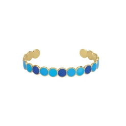 Femme Luzaka Bracelets<Jonc Baia bleu acier doré or