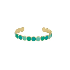 Femme Luzaka Bracelets<Jonc Baia vert acier doré or