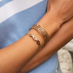 Femme Luzaka Bracelets<Jonc Marie acier doré or