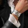 Femme Luzaka Bracelets<Manchette Jupiter martelé acier argenté