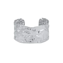 Femme Luzaka Bracelets<Manchette Jupiter martelé acier argenté