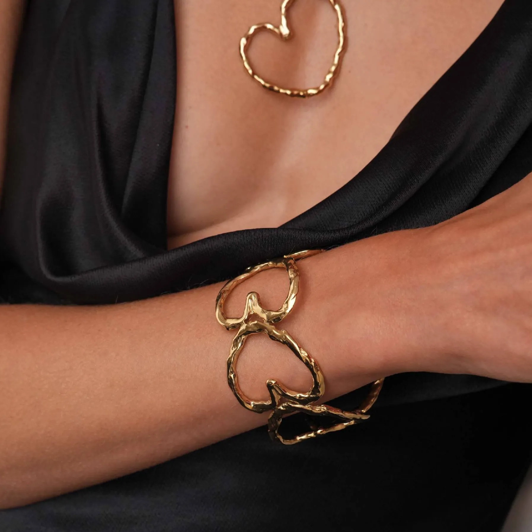 Femme Luzaka Bracelets<Manchette Rosita acier doré or