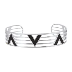 Femme Luzaka Bracelets<Manchette V noir acier