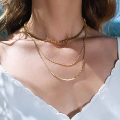 Femme Luzaka Colliers<Multi rangs Adriana acier doré or