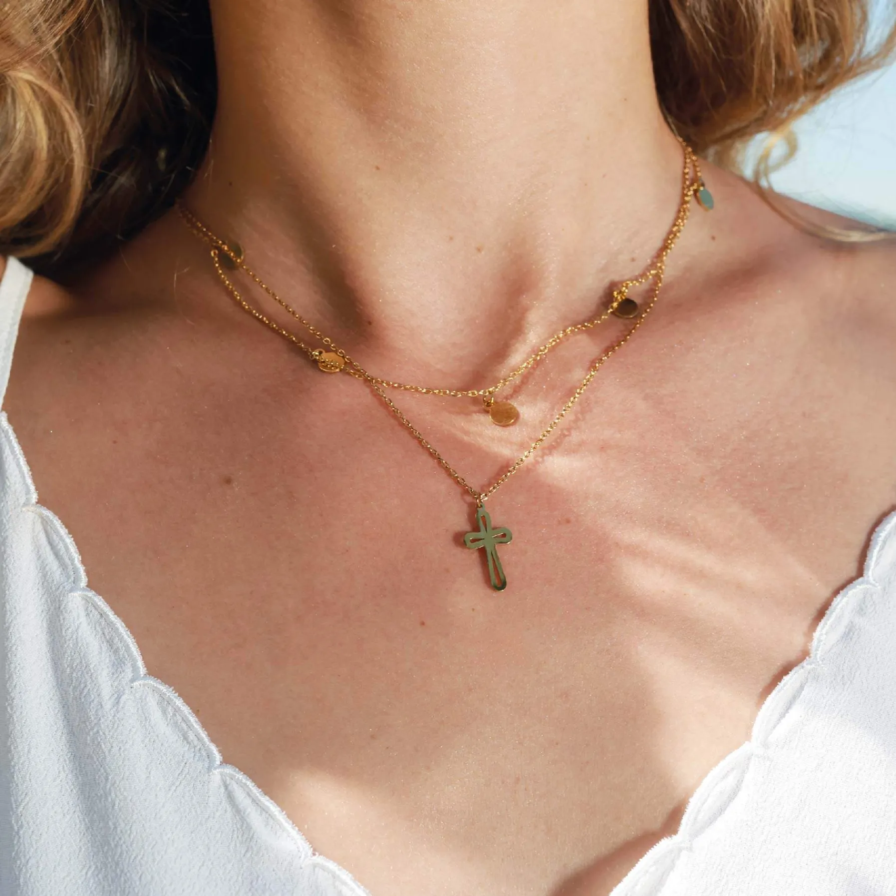 Femme Luzaka Colliers<Multi rangs Camille acier doré or