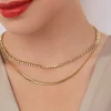 Femme Luzaka Colliers<Multi rangs Doriane acier doré or et strass