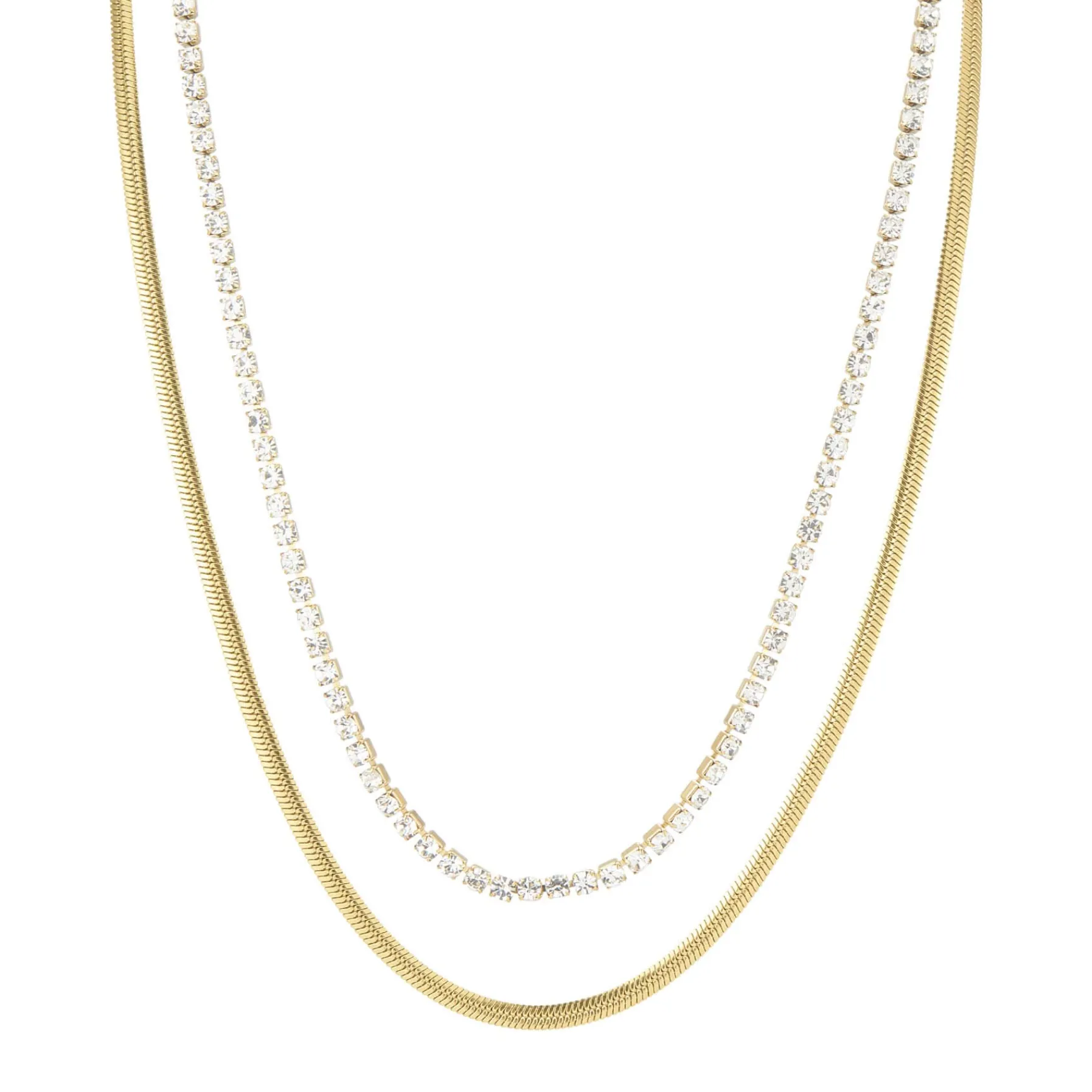 Femme Luzaka Colliers<Multi rangs Doriane acier doré or et strass