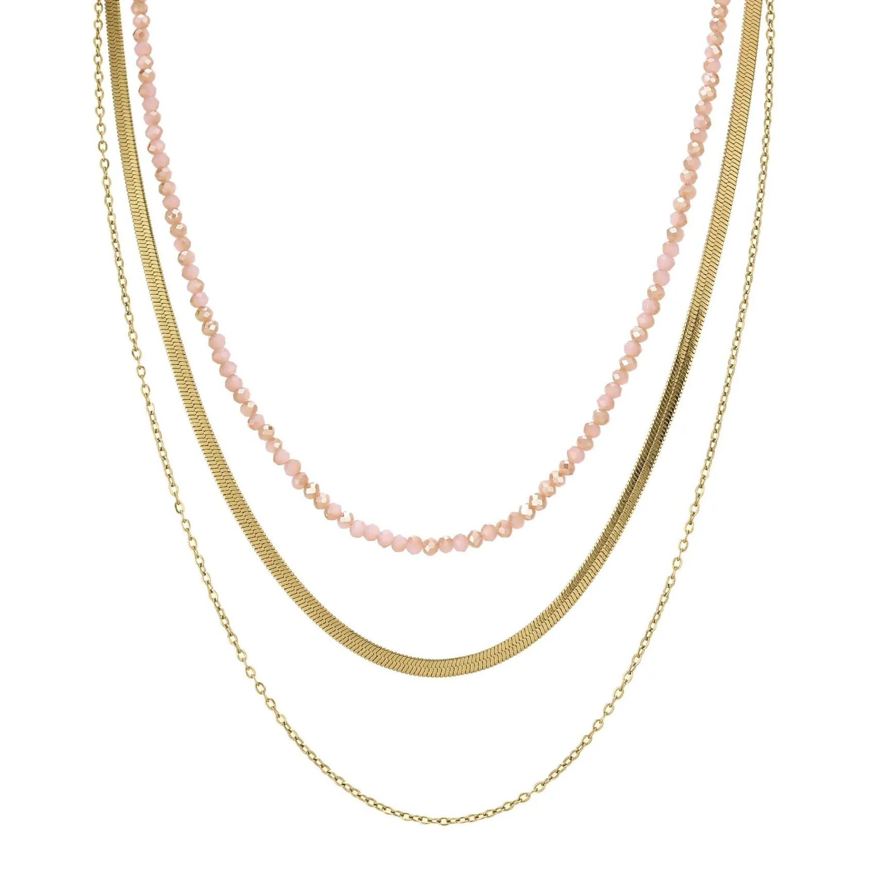 Femme Luzaka Colliers<Multi rangs Karina acier doré or et cristal