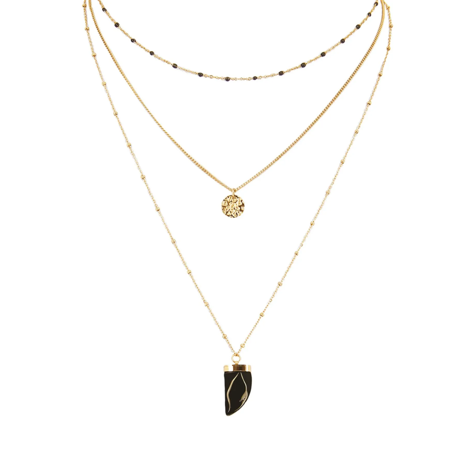 Femme Luzaka Colliers<Multirangs Corne acier doré