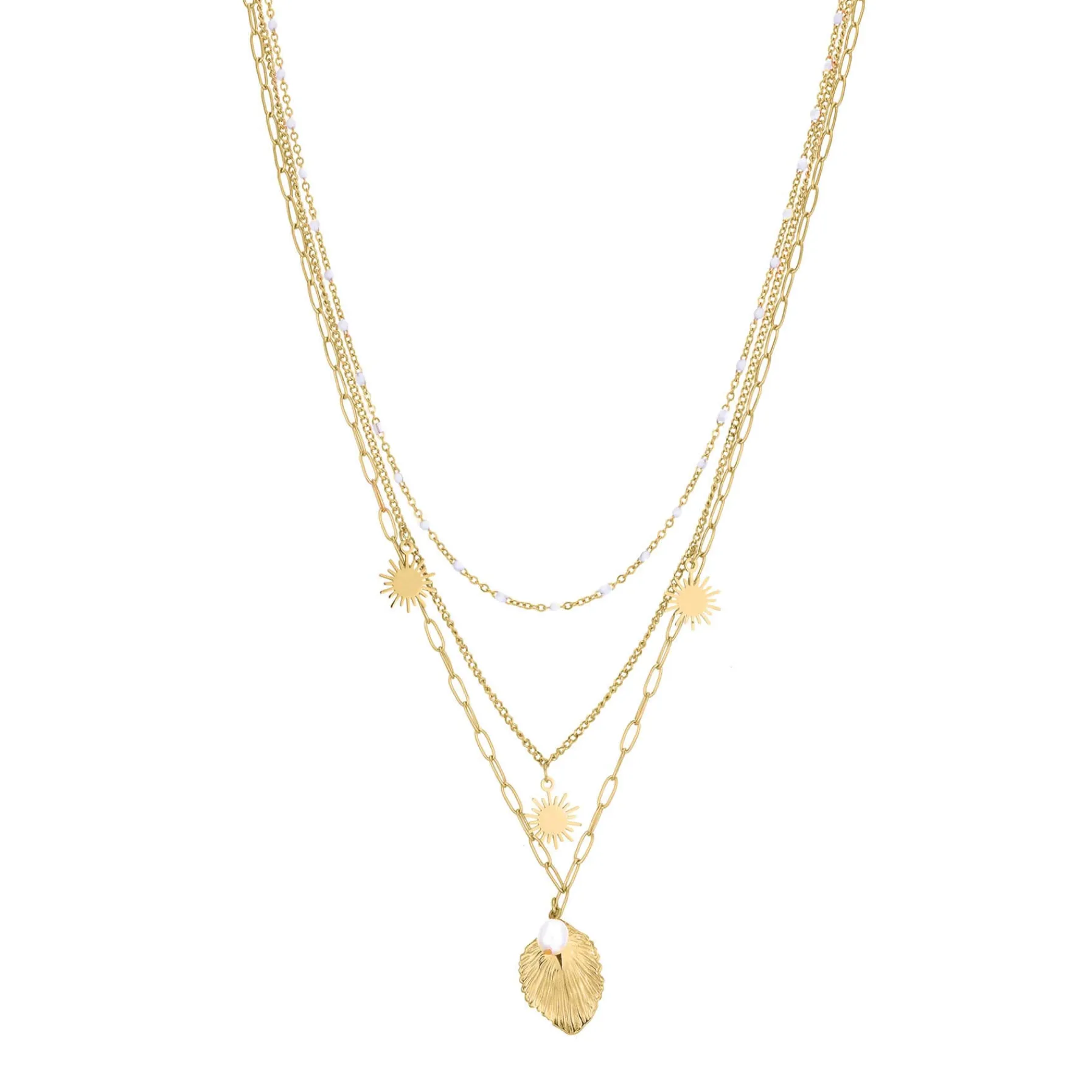 Femme Luzaka Colliers<Multirangs Poème acier doré or