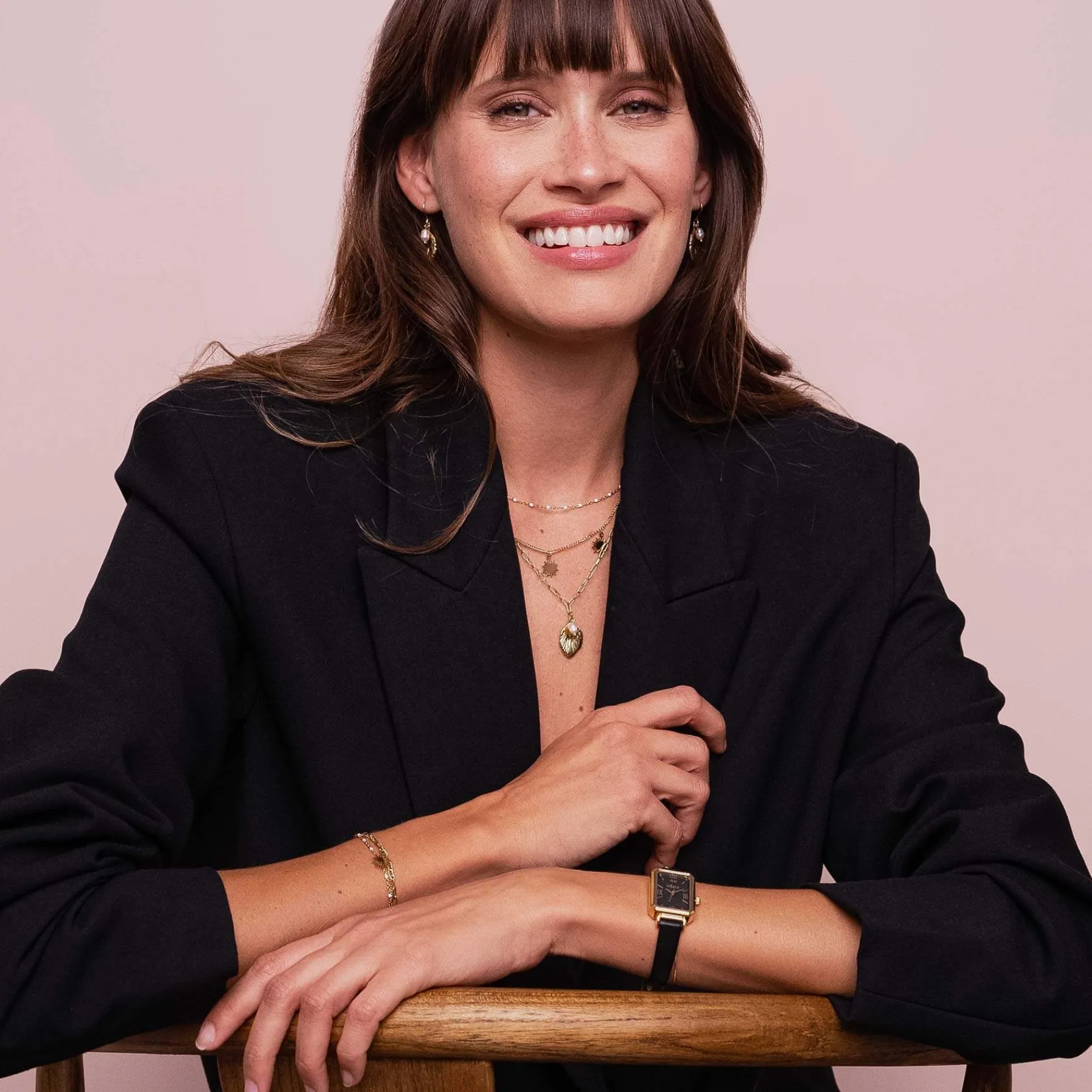 Femme Luzaka Colliers<Multirangs Poème acier doré or