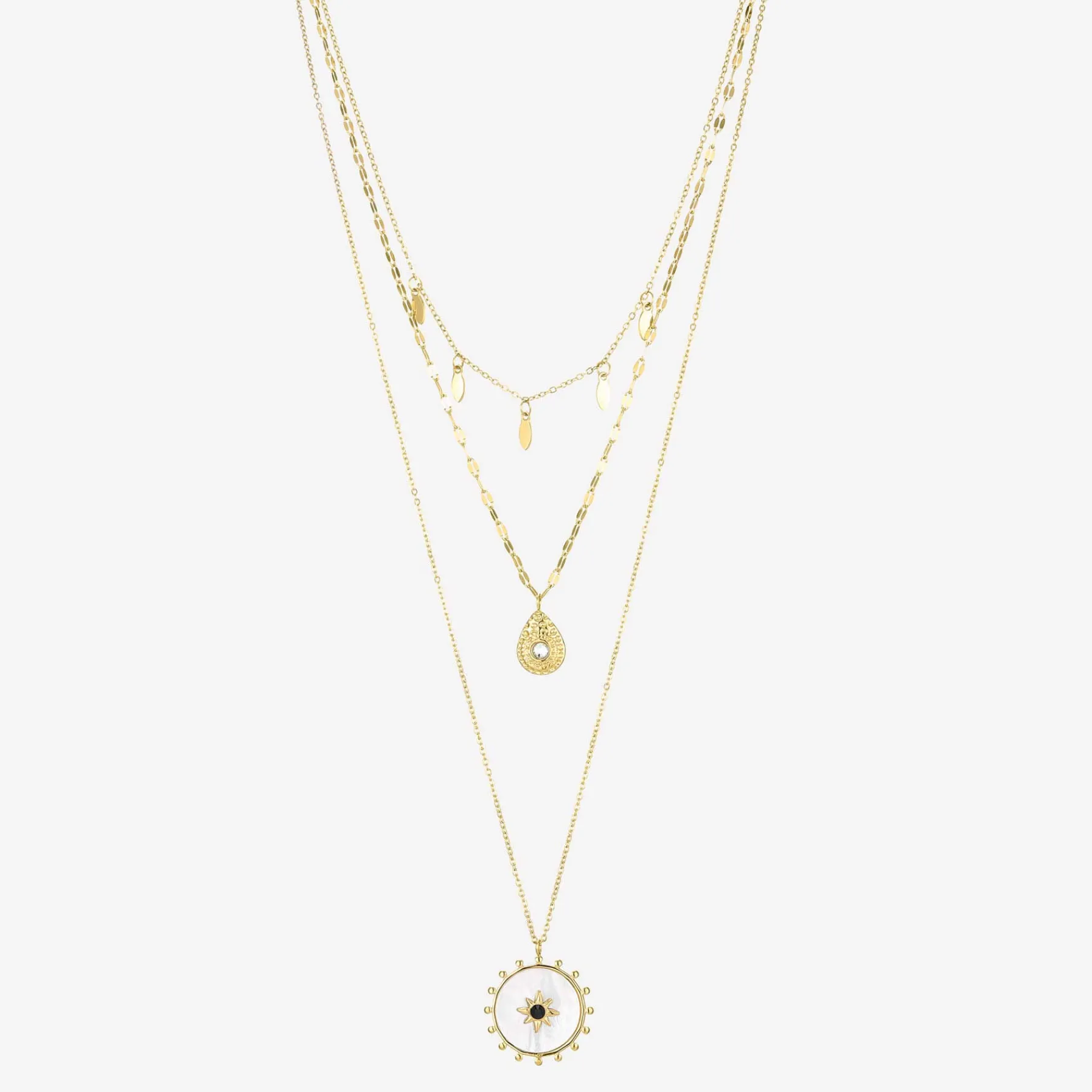 Femme Luzaka Colliers<Multirangs Étoile Nacre acier doré or