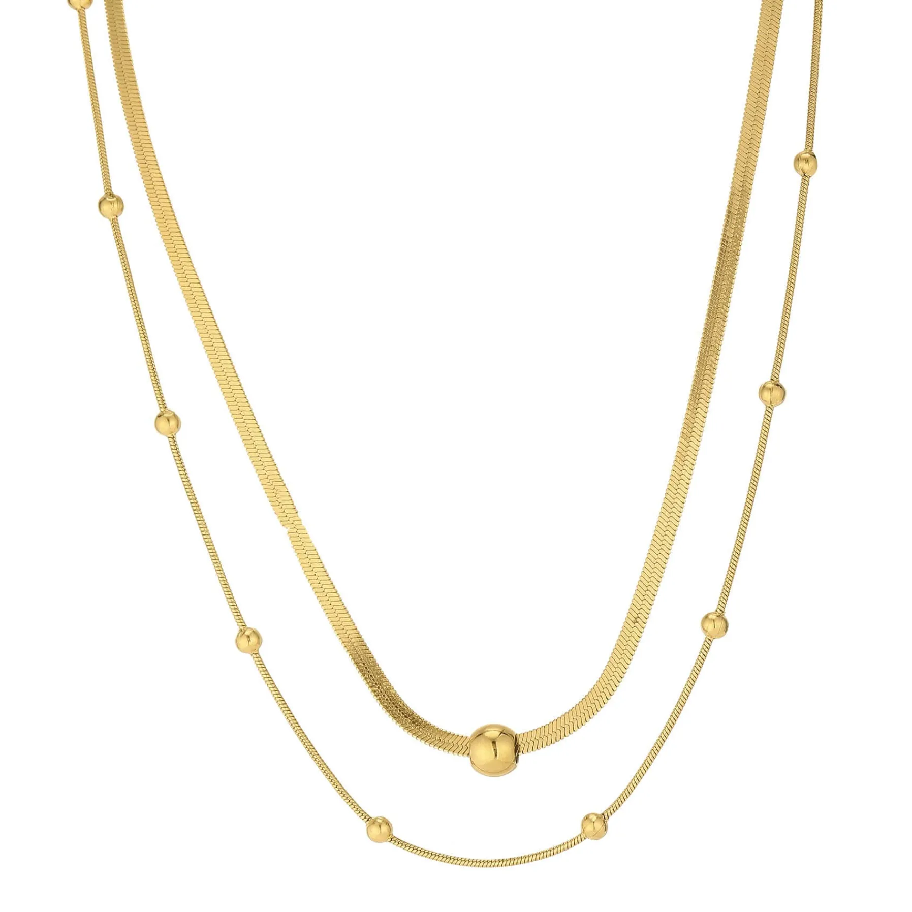 Femme Luzaka Colliers<Multirangs Yéléna acier doré or