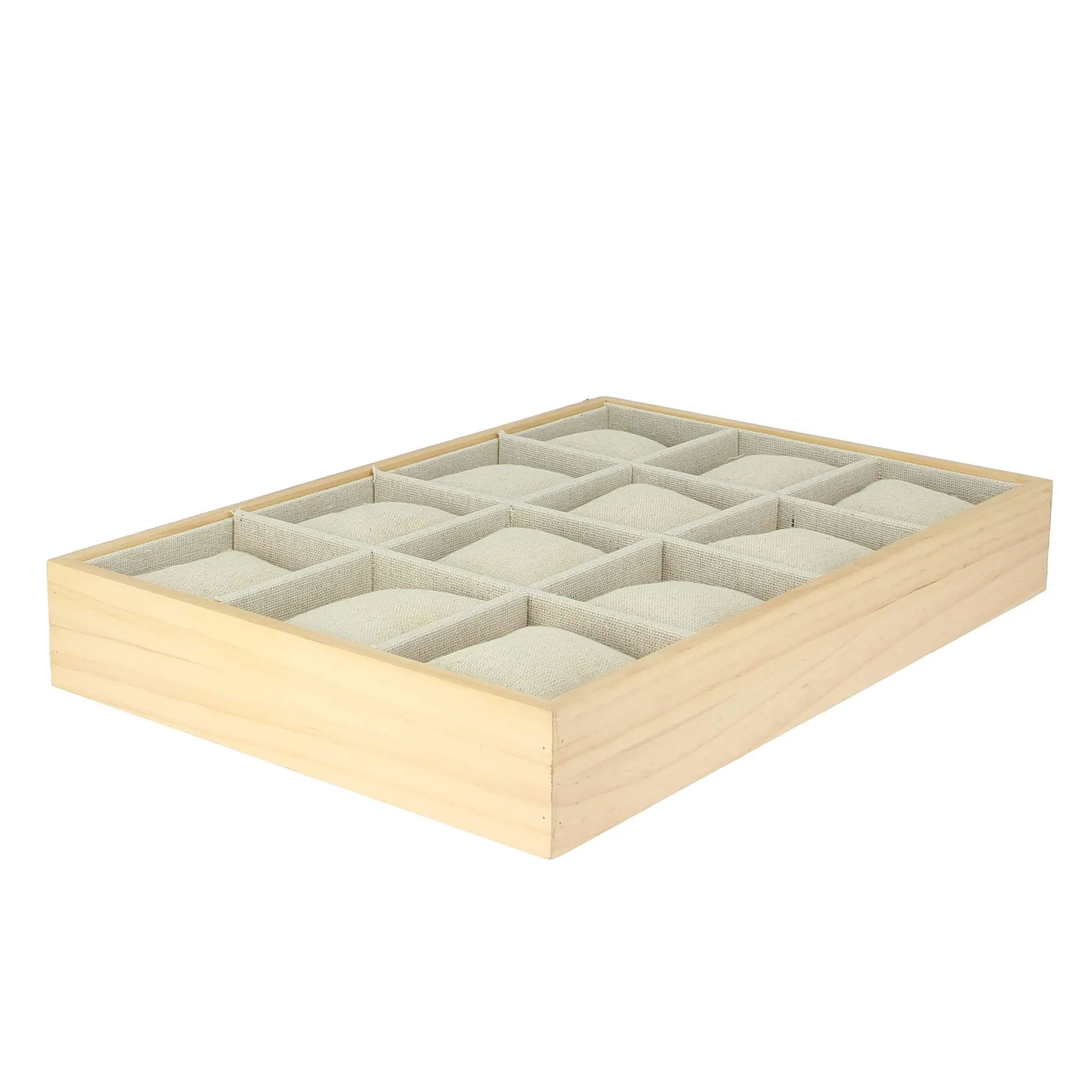Luzaka Accessoires<Plateau avec coussins bois et lin 3 niveaux