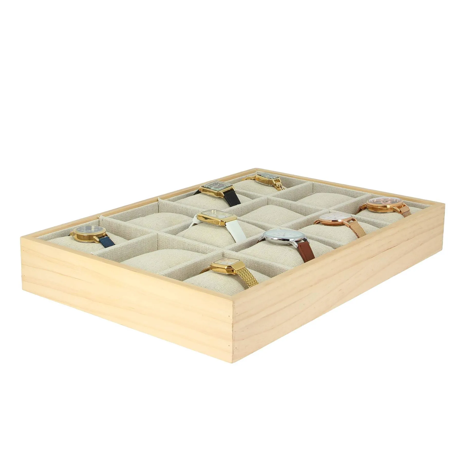 Luzaka Accessoires<Plateau avec coussins bois et lin 3 niveaux
