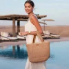 Luzaka Sacs<Sac à main paille pampelone naturel