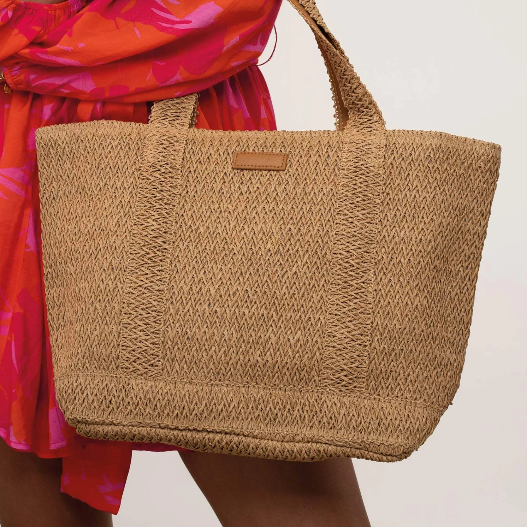 Luzaka Sacs<Sac à main paille pampelone naturel