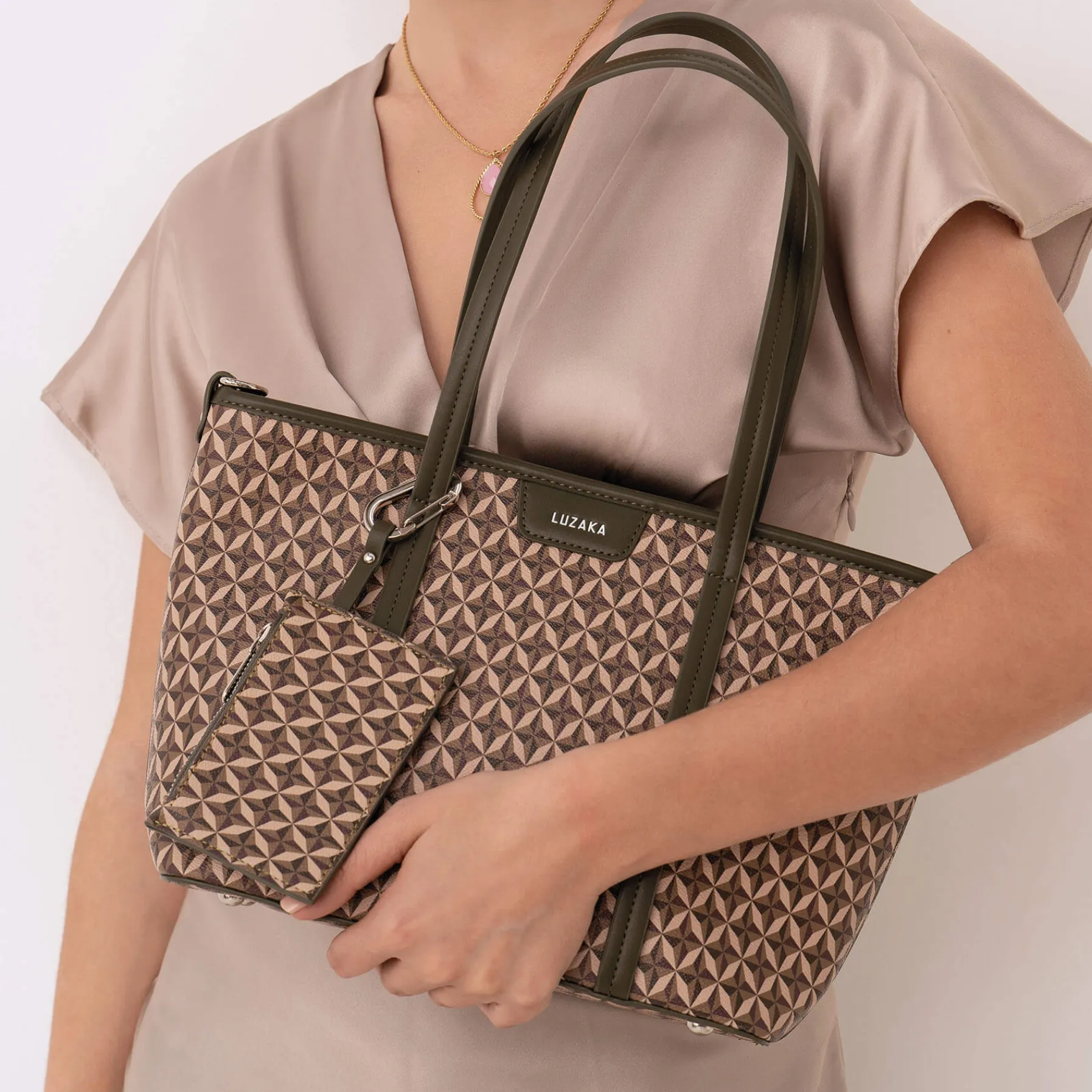 Luzaka Sacs<Sac cabas Louise kaki