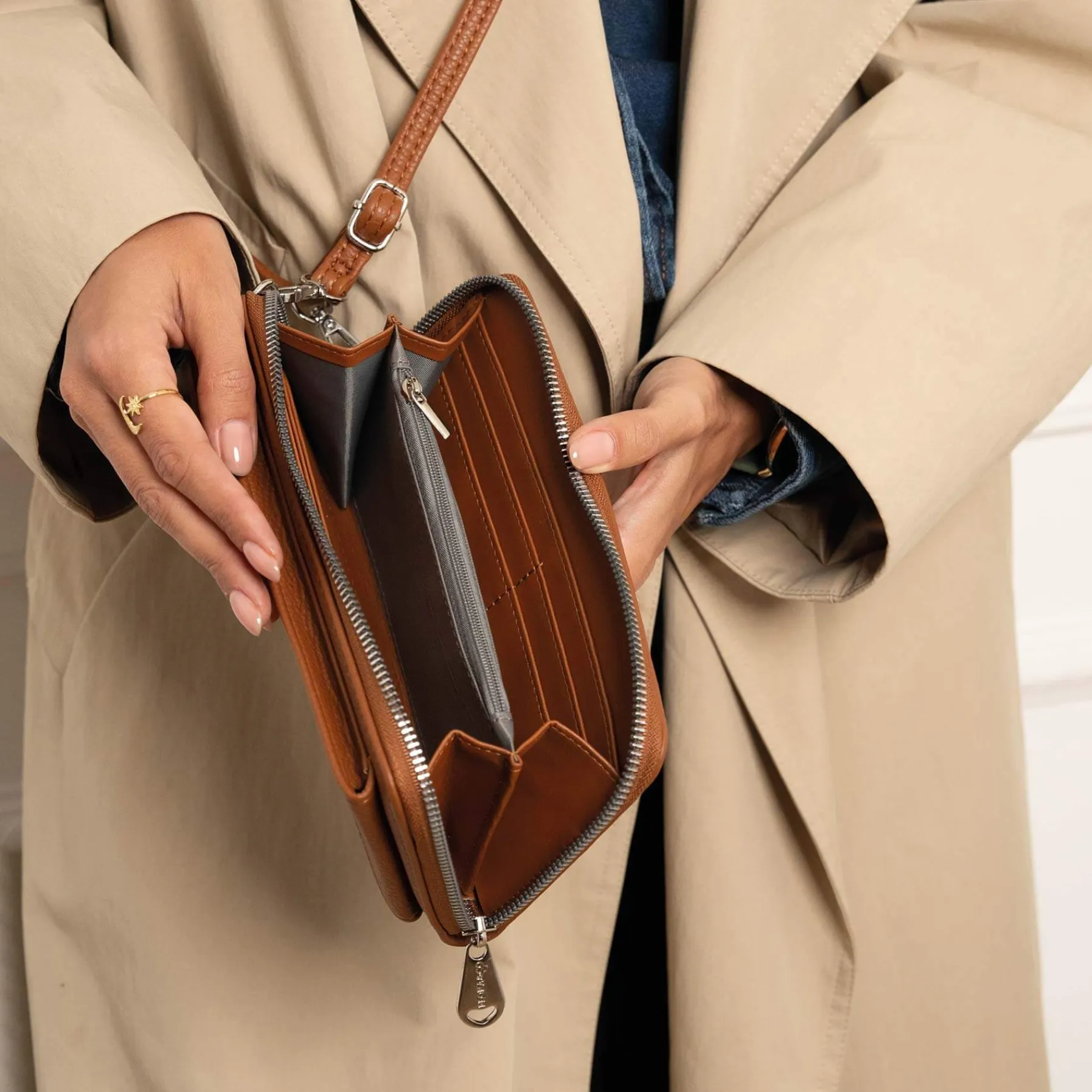 Luzaka Sacs|Portefeuilles & Pochettes<Sac Portefeuille vertical camel
