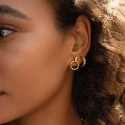 Femme Luzaka Boucles<Set 3 boucles Celeste acier doré or