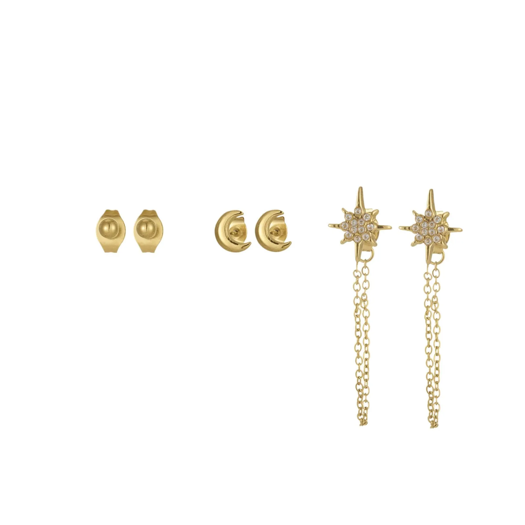Femme Luzaka Boucles<Set 3 boucles Jane acier doré or